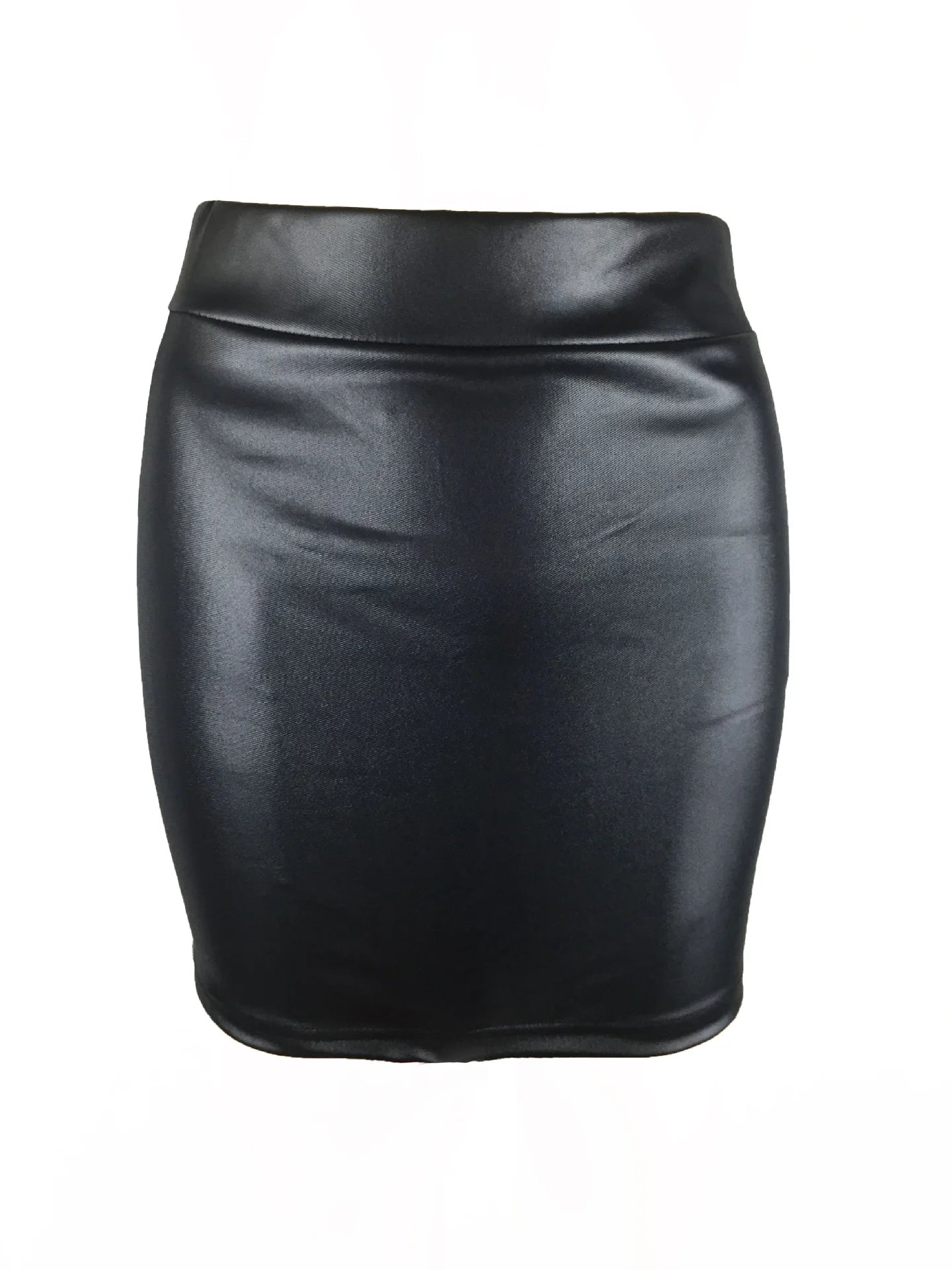 Black leather skirt on a white background